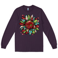 Plum Cherry sunflower Long Sleeve Tee - texasbilliewilder