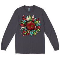 Smoke Cherry sunflower Long Sleeve Tee - texasbilliewilder