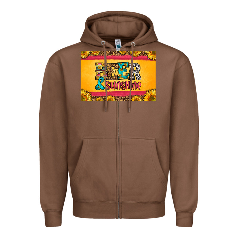 Beer And Sunshine Skinny Metal Can Holder Zipper Hoodie by HRA Design Shop | Teevron