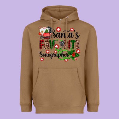 Santa's Favorite Sonographer Heavyweight Hoodie Designed By Adodesignshop