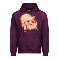 Mauve Wine pig Urban Hoodie - MaliasSmallBusiness