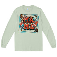 Matcha American football mama with leopard Long Sleeve Tee - Zillion Design Studio