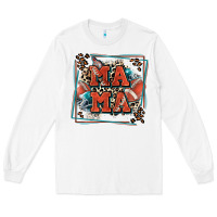 White American football mama with leopard Long Sleeve Tee - Zillion Design Studio