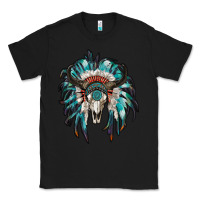 Black indian headdress with bull skull Classic Tee - RanaPortraitStore