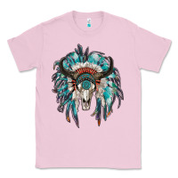 Bubblegum Pink indian headdress with bull skull Classic Tee - RanaPortraitStore