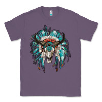 Lavender indian headdress with bull skull Classic Tee - RanaPortraitStore