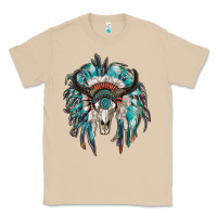 Mushroom indian headdress with bull skull Classic Tee - RanaPortraitStore
