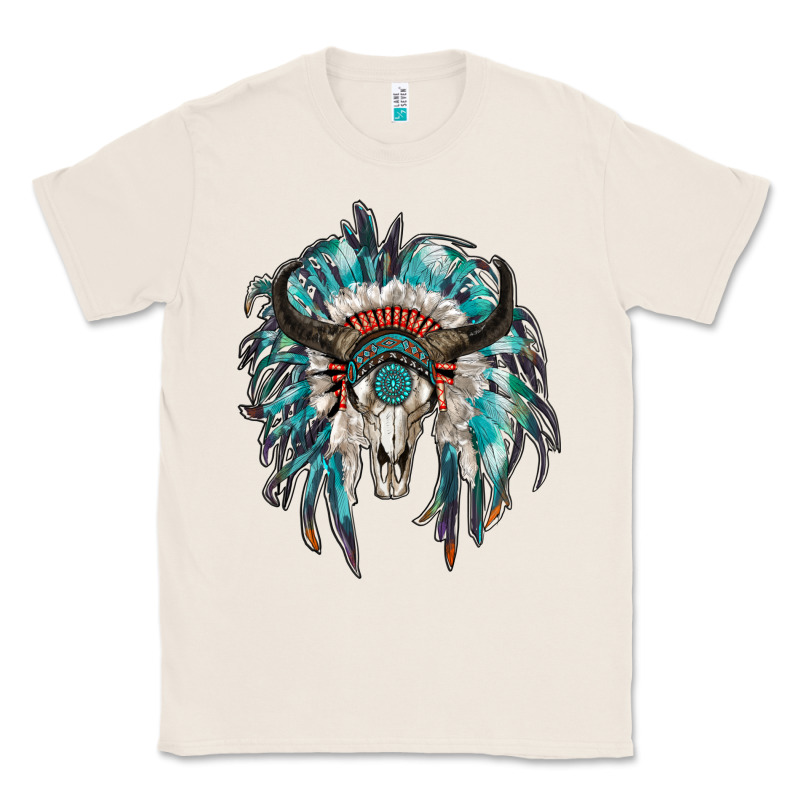 Indian Headdress With Bull Skull Classic Tee by RanaPortraitStore | Teevron