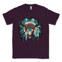 Plum indian headdress with bull skull Classic Tee - RanaPortraitStore