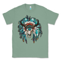 Sage indian headdress with bull skull Classic Tee - RanaPortraitStore