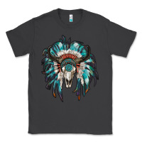 Smoke indian headdress with bull skull Classic Tee - RanaPortraitStore