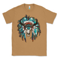 Toasted Coconut indian headdress with bull skull Classic Tee - RanaPortraitStore