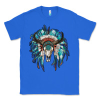 True Royal indian headdress with bull skull Classic Tee - RanaPortraitStore