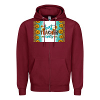 Burgundy best teacher ever skinny metal can holder Zipper Hoodie - HRA Design Shop
