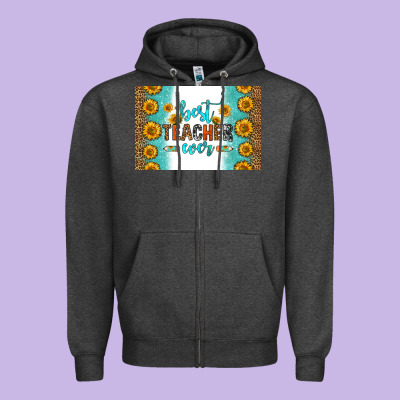 Best Teacher Ever Skinny Metal Can Holder Zipper Hoodie Designed By Hra Design Shop