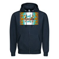 Navy best teacher ever skinny metal can holder Zipper Hoodie - HRA Design Shop