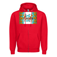 Red best teacher ever skinny metal can holder Zipper Hoodie - HRA Design Shop