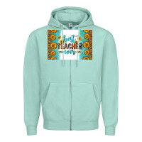 Seafoam best teacher ever skinny metal can holder Zipper Hoodie - HRA Design Shop