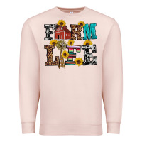Pale Pink western farm life Premium Sweatshirt - Artiststas