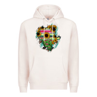 Pale Pink Durango State Of Mexico Map Premium Hoodie - RanaPortraitStore