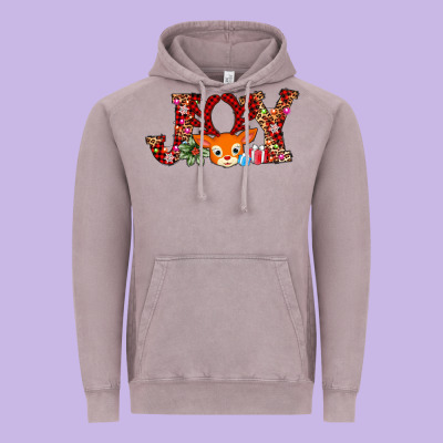 Joy Reindeer Vintage Hoodie Designed By Adodesignshop