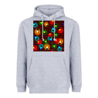 Heather Grey christmas lights seamless pattern Heavyweight Hoodie - BundleAndBundleShop