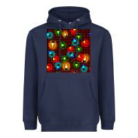 Navy christmas lights seamless pattern Heavyweight Hoodie - BundleAndBundleShop