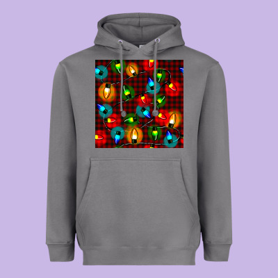 Christmas Lights Seamless Pattern Heavyweight Hoodie Designed By Bundleandbundleshop