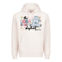 Pale Pink the lord is my shepherd Premium Hoodie - MaliasSmallBusiness