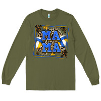 Army Green volleyball mama with leopard Long Sleeve Tee - Zillion Design Studio