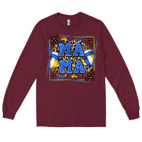 Burgundy volleyball mama with leopard Long Sleeve Tee - Zillion Design Studio