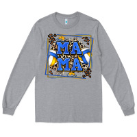 Heather Grey volleyball mama with leopard Long Sleeve Tee - Zillion Design Studio