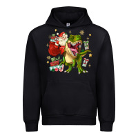 Black Christmas dinosaur Urban Hoodie - MaliasSmallBusiness