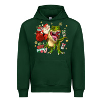 Forest Green Christmas dinosaur Urban Hoodie - MaliasSmallBusiness