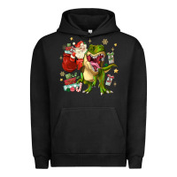 Pigment Black Christmas dinosaur Urban Hoodie - MaliasSmallBusiness