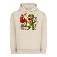 Pigment French Oak Christmas dinosaur Urban Hoodie - MaliasSmallBusiness