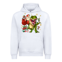 White Christmas dinosaur Urban Hoodie - MaliasSmallBusiness