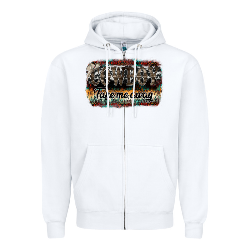 Cowboy Take Me Away Zipper Hoodie by SublimationCraftShop | Teevron