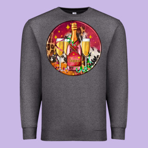 Christmas Champagne Bottle And Champagne's Premium Sweatshirt Designed By Adodesignshop