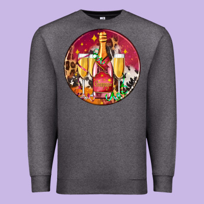 Christmas Champagne Bottle And Champagne's Premium Sweatshirt Designed By Adodesignshop