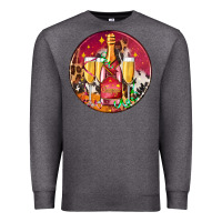 Charcoal Heather christmas champagne bottle and champagne's Premium Sweatshirt - AdoDesignShop