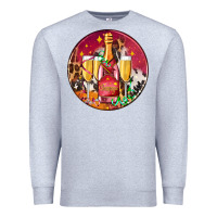 Heather Grey christmas champagne bottle and champagne's Premium Sweatshirt - AdoDesignShop