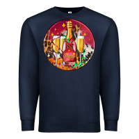 Navy christmas champagne bottle and champagne's Premium Sweatshirt - AdoDesignShop