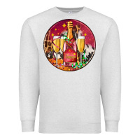 Oatmeal Heather christmas champagne bottle and champagne's Premium Sweatshirt - AdoDesignShop