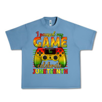 Pebble Blue I paused my game celebrate Juneteenth Urban Heavy Tee - texasbilliewilder