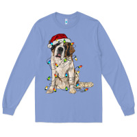 Colony Blue saint bernard with christmas lights Long Sleeve Tee - RanaPortraitStore