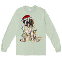 Matcha saint bernard with christmas lights Long Sleeve Tee - RanaPortraitStore