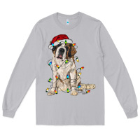 Moon Dust saint bernard with christmas lights Long Sleeve Tee - RanaPortraitStore