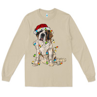 Mushroom saint bernard with christmas lights Long Sleeve Tee - RanaPortraitStore