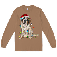 Toasted Coconut saint bernard with christmas lights Long Sleeve Tee - RanaPortraitStore